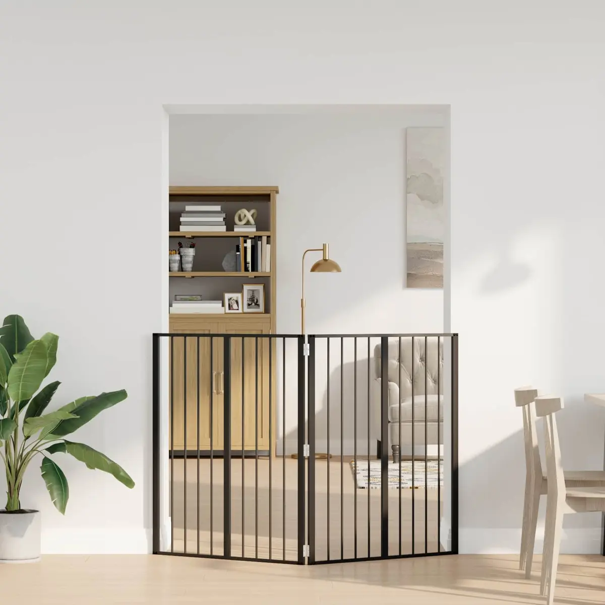 Dog Gate Indoor 80 x 100 cm Foldable Pet Enclosure Playpen Barrier 2 Piece
