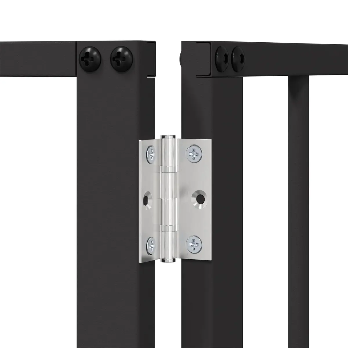 Dog Gate 4 pcs Panels Black Galvanised Steel Pet Fence Puppy Playpen Barrier