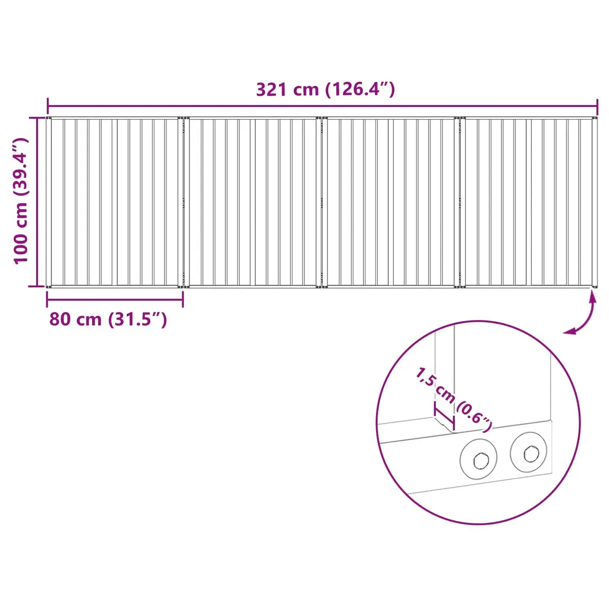 Dog Gate 4 pcs Panels Black Galvanised Steel Pet Fence Puppy Playpen Barrier