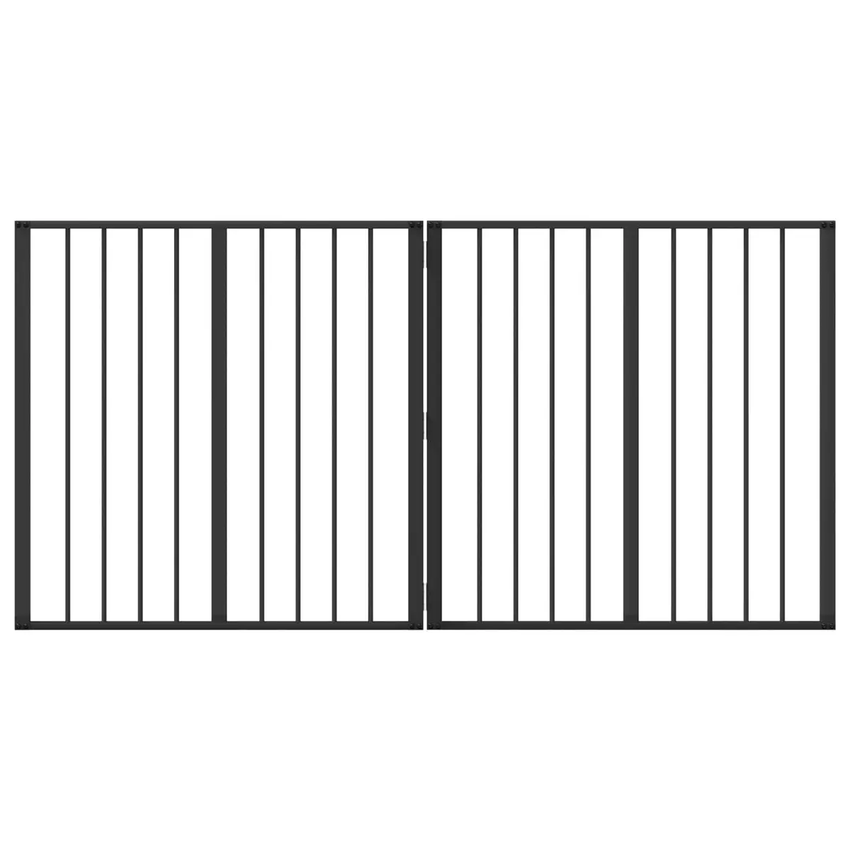 Dog Gate 2 pcs Black 80 x 80 cm Foldable Pet Enclosure Playpen Indoor Safety