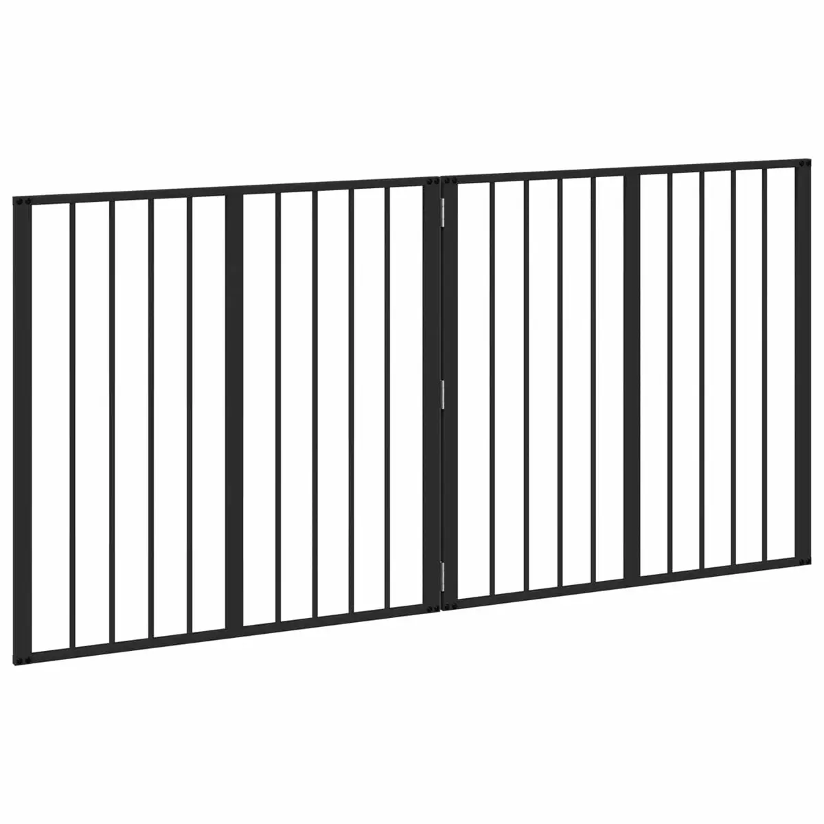 Dog Gate 2 pcs Black 80 x 80 cm Foldable Pet Enclosure Playpen Indoor Safety