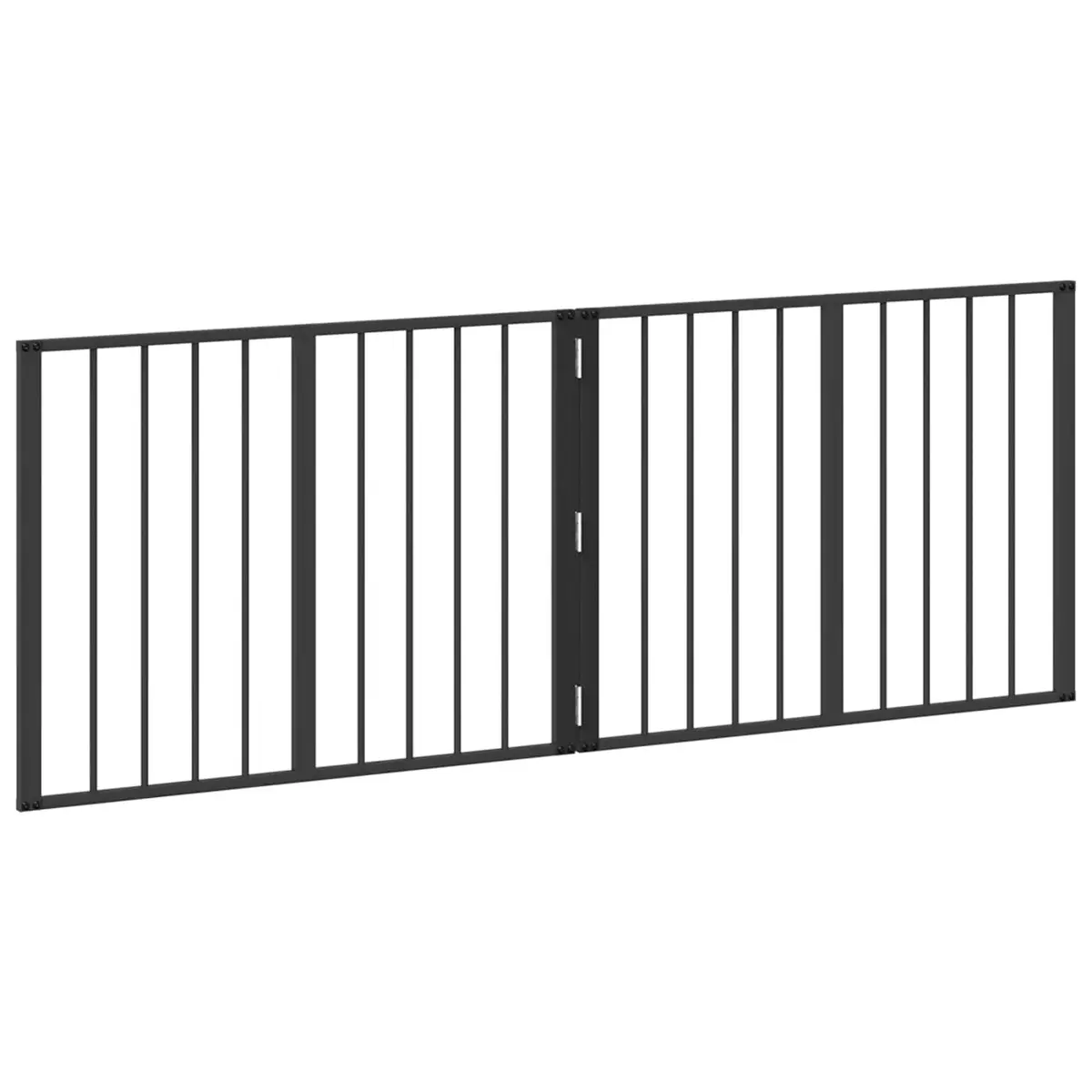 Dog Gate Indoor Play Pen Foldable 80 x 60 cm 2 Piece Black