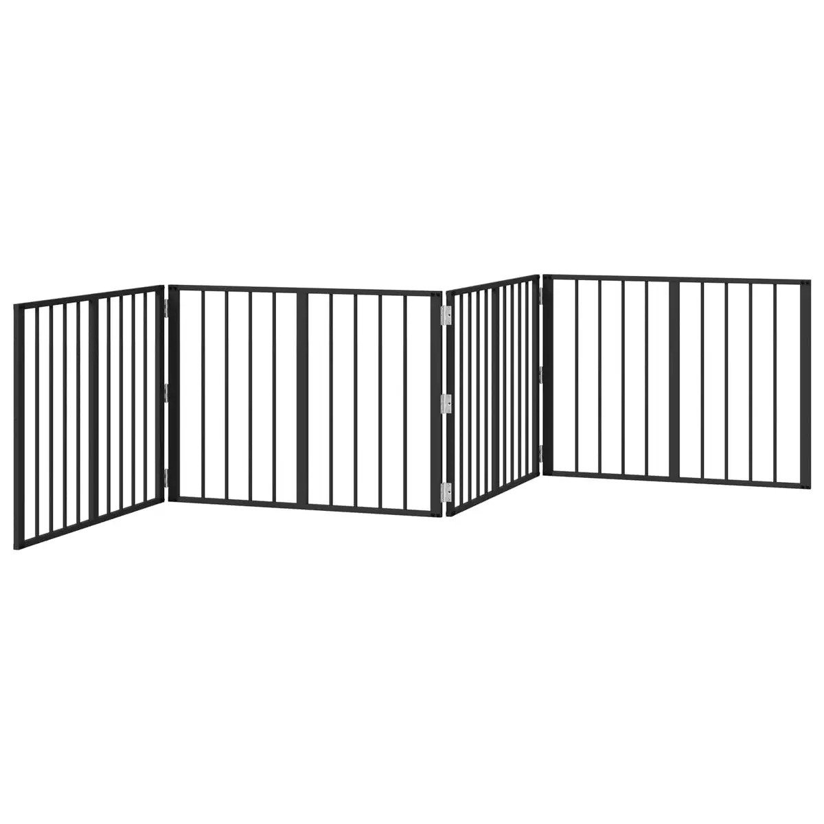 4 Panel Black Metal Mesh Dog Fence