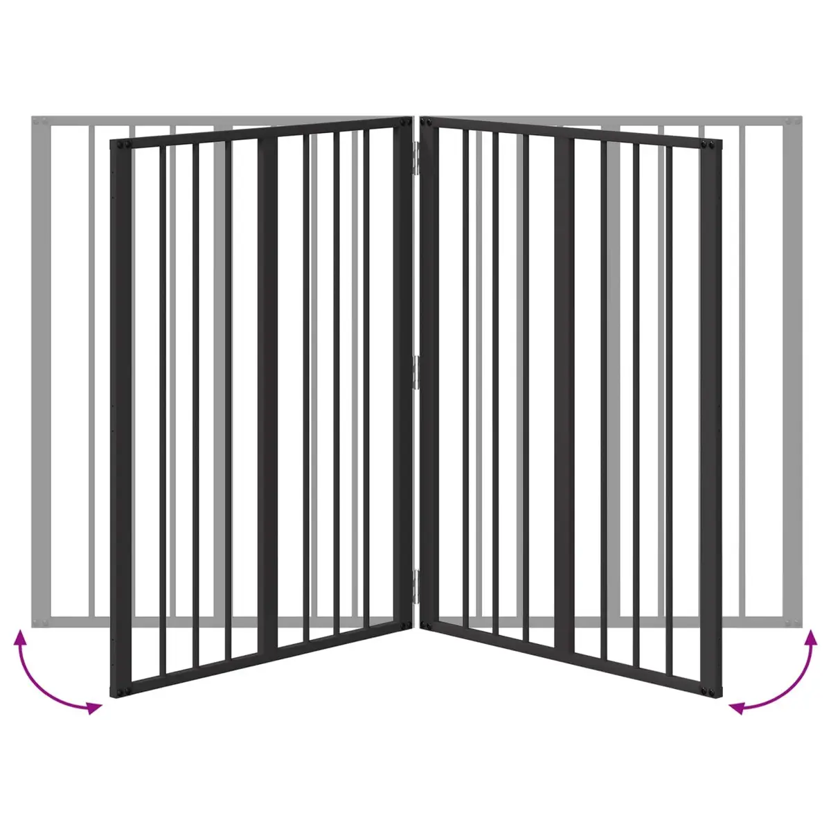 Dog Gate Indoor 60 x 80 cm Foldable Adjustable Pet Enclosure 2 Piece