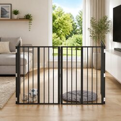 Dog Gate 4 Panels - 60 x 80 cm Galvanized Steel Enclosure