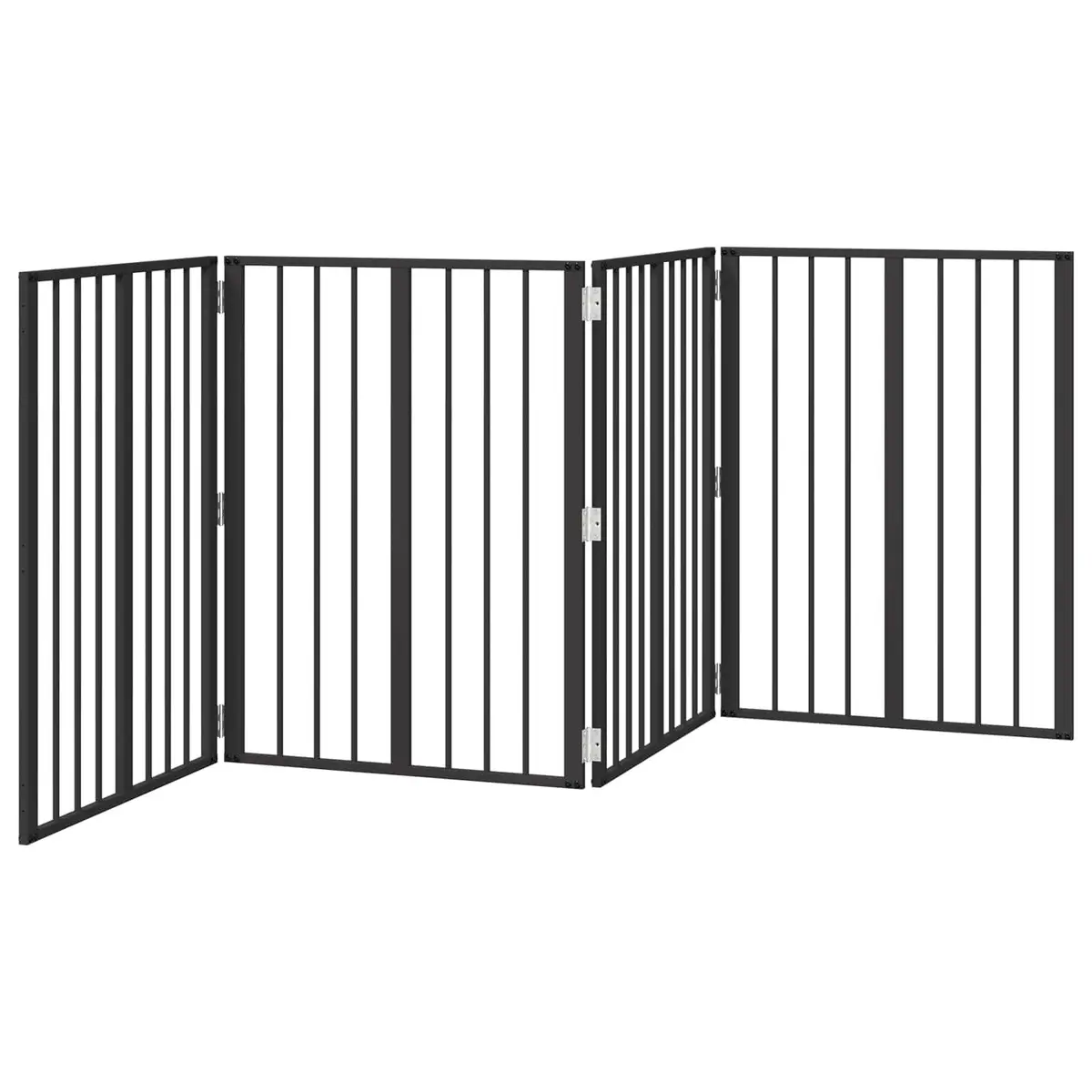 Dog Gate Indoor Use 60 x 80 cm Galvanised Steel Pet Fence Puppy Playpen Barrier 4 Piece