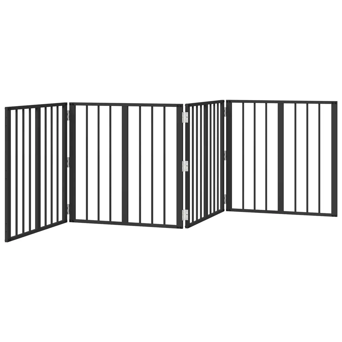 Dog Gate 4 pcs Black 60 x 60 cm Foldable Pet Enclosure Indoor Playpen
