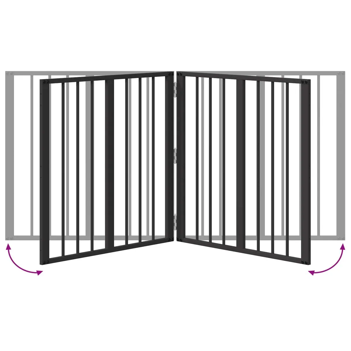 Dog Gate 4 pcs Black 60 x 60 cm Foldable Pet Enclosure Indoor Playpen