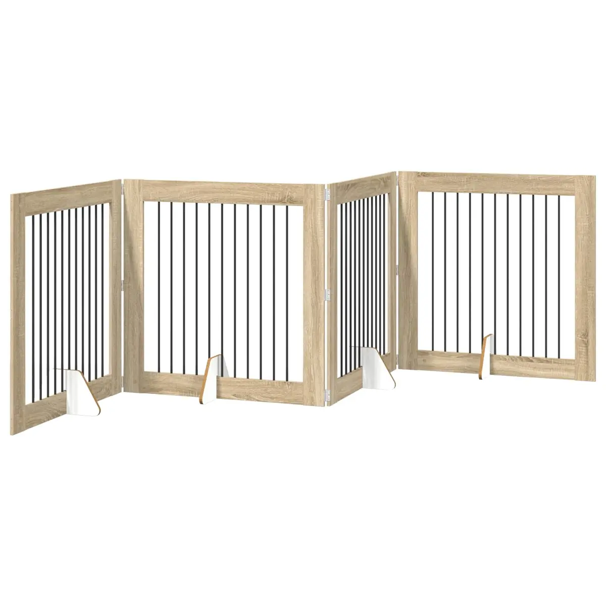 Foldable Dog Gate Indoor Pet Barrier Fence 401 cm Sonoma Oak 4 pcs
