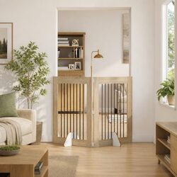 Foldable Dog Gate with 160.5cm Width and Steel Build