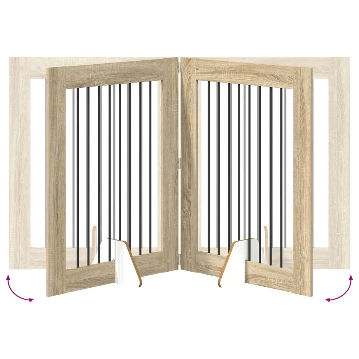 Foldable Dog Gate with 160.5cm Width and Steel Build
