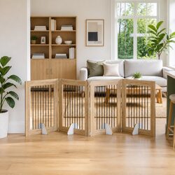 4-Piece Foldable Dog Gate with Stands - Dimensions and Specs
