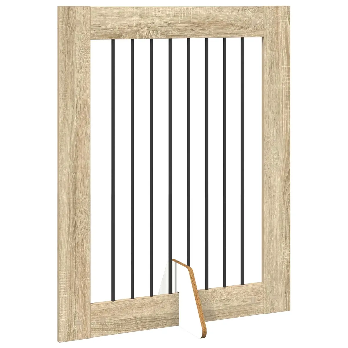 Foldable Dog Gate with Stands 4 pcs Brown Sonoma Oak Pet Fence Indoor