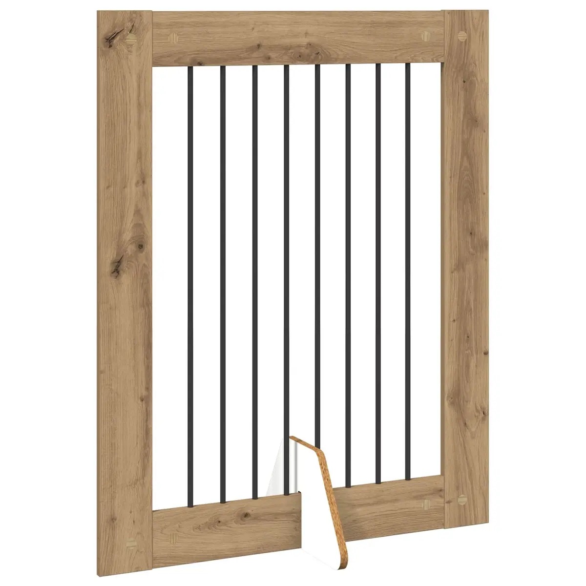 Foldable Dog Gate with Stands Indoor Pet Barrier Room Divider 321cm Oak Brown