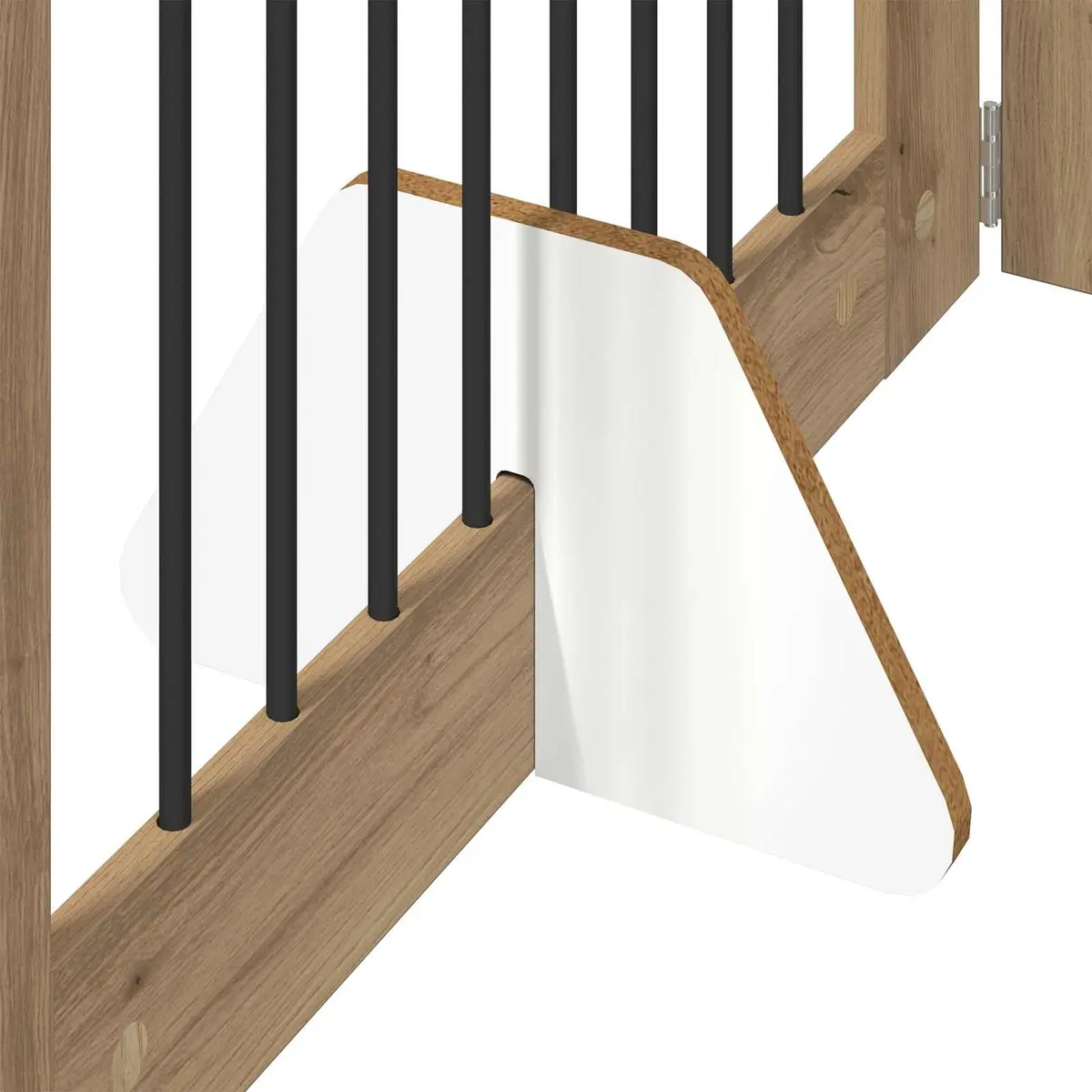 Foldable Dog Gate with Stands Indoor Pet Barrier Room Divider 321cm Oak Brown