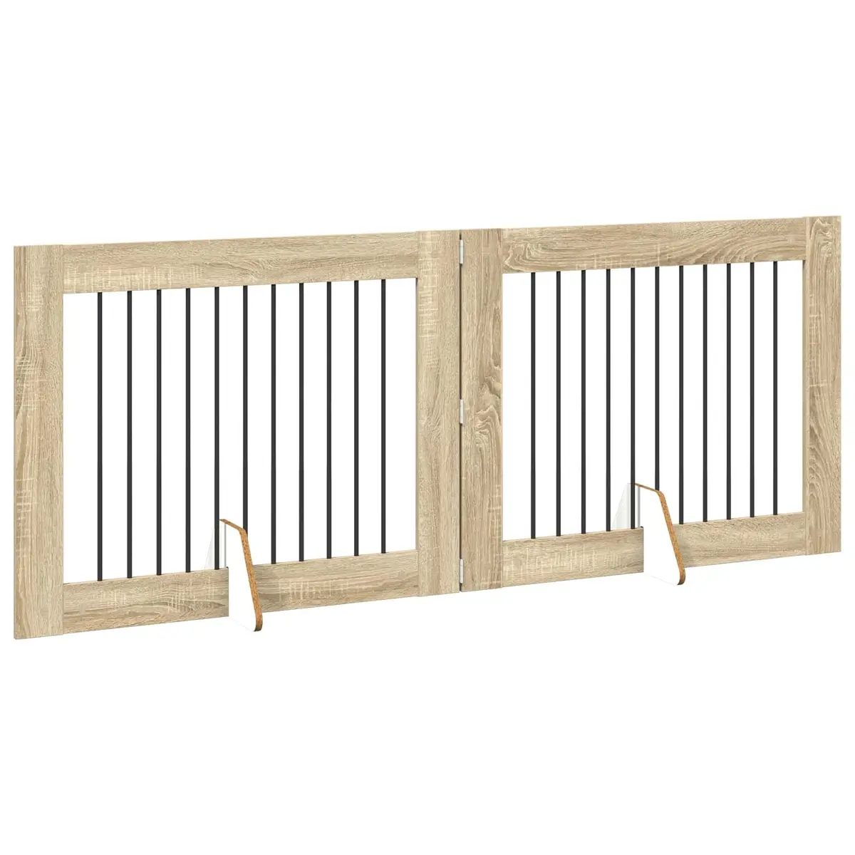 Foldable Dog Gate 2 Panels Brown
