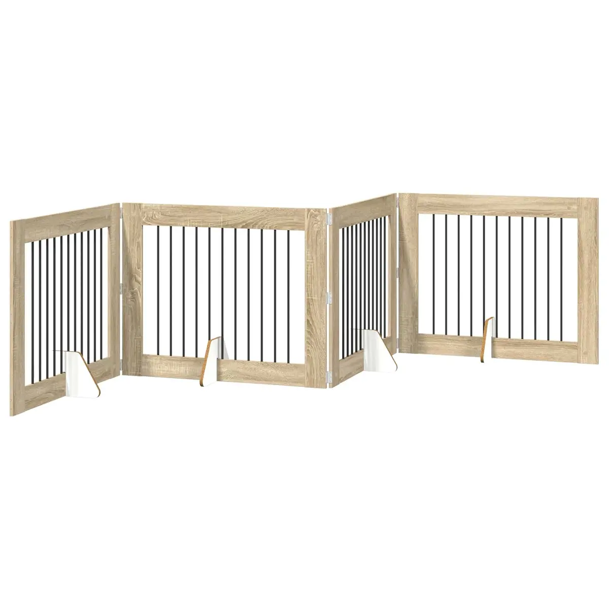 Foldable Dog Gate Indoor Pet Barrier 4 pcs Freestanding Room 401 cm