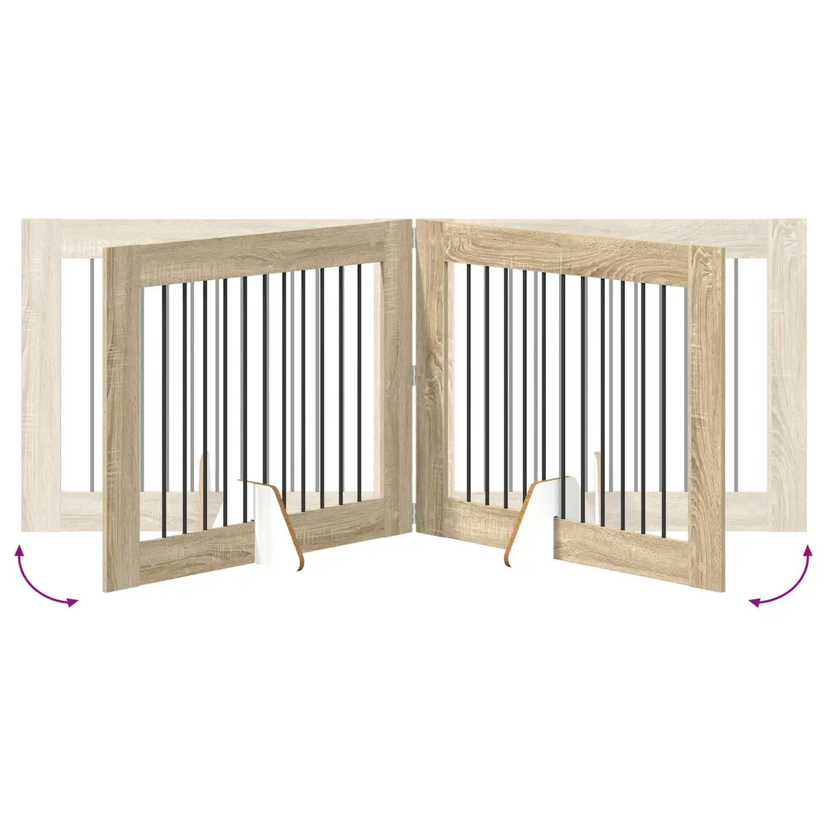 Foldable Dog Gate Indoor Pet Barrier 4 pcs Freestanding Room 401 cm