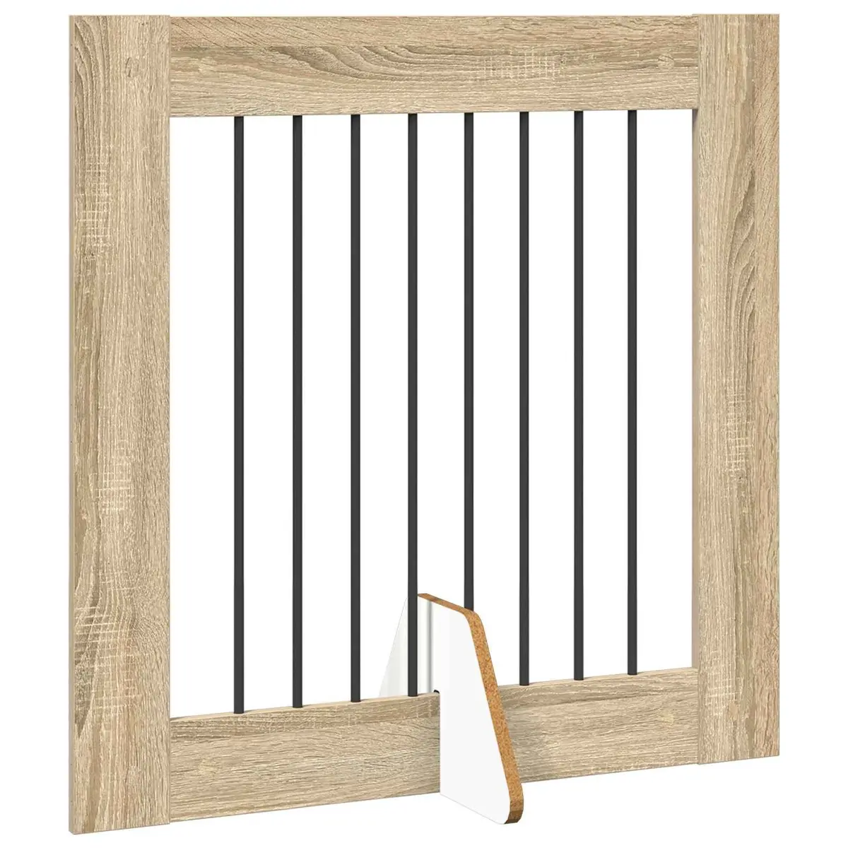 Foldable Dog Gate Indoor 2 Piece Brown Rectangular Pet Fence