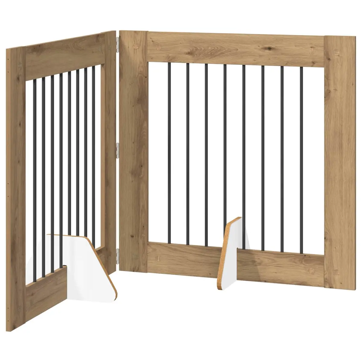 Foldable Dog Gate 2 pcs Brown 160.5 cm