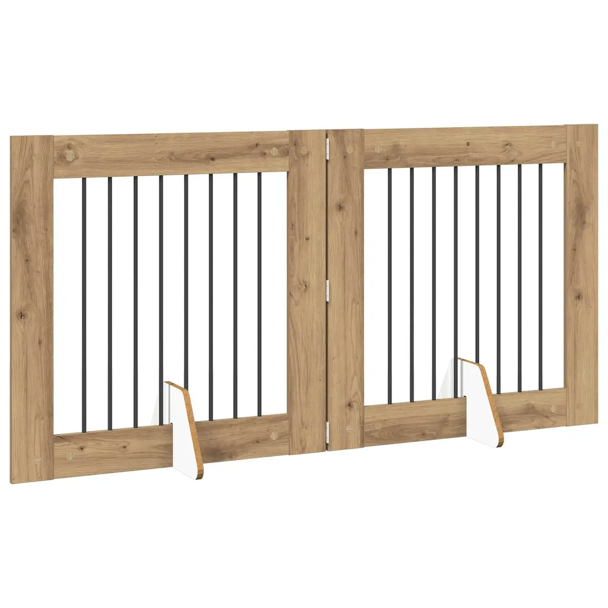 Foldable Dog Gate 2 pcs Brown 160.5 cm