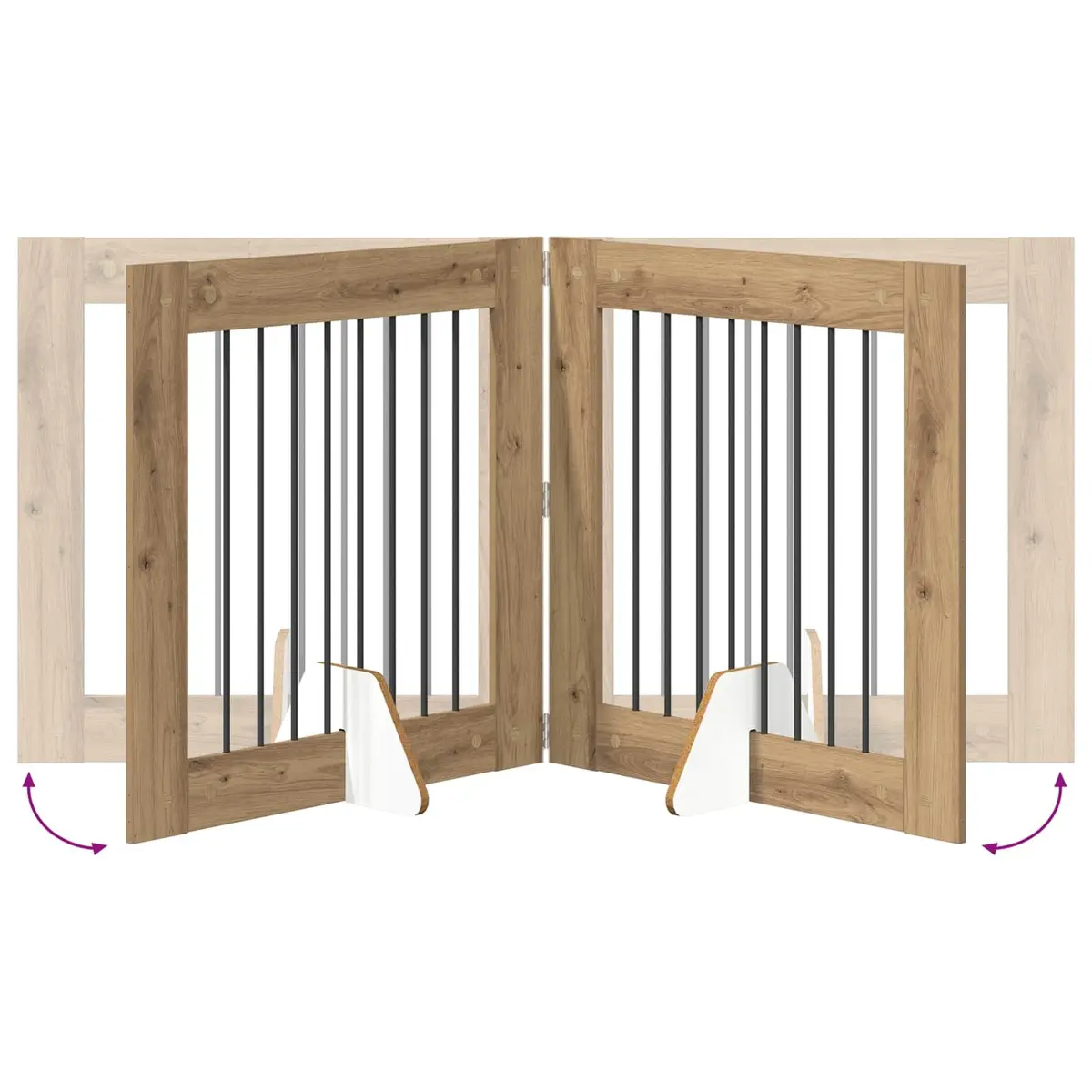 Foldable Dog Gate 2 pcs Brown 160.5 cm