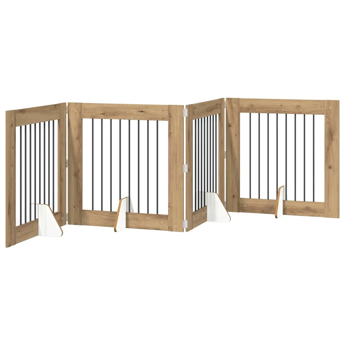 Foldable Dog Gate with Stands 4 pcs