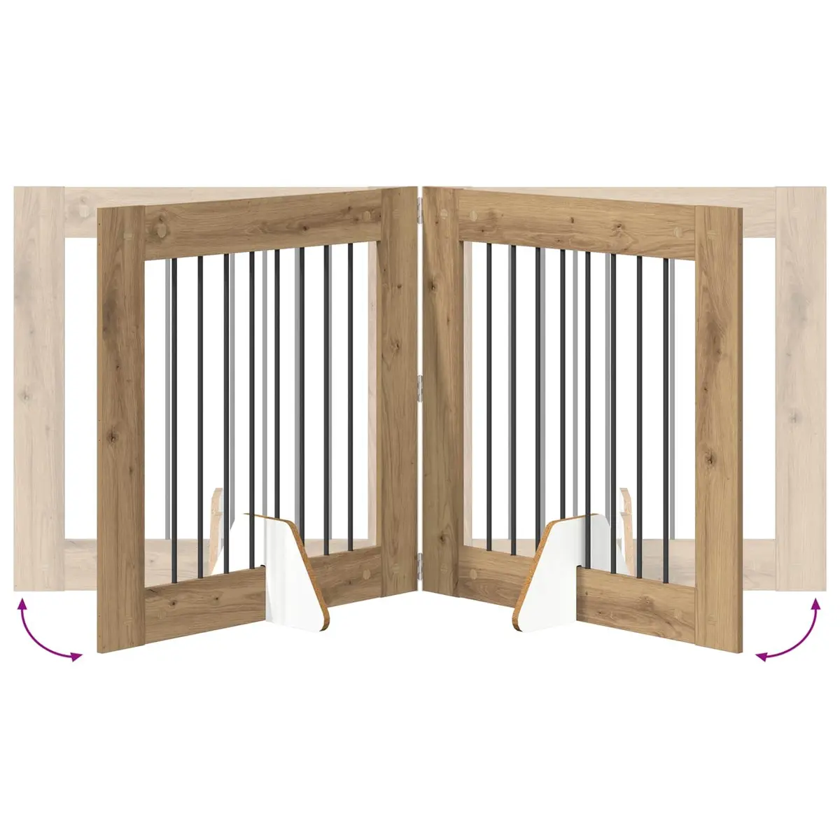 Foldable Dog Gate with Stands 4 pcs
