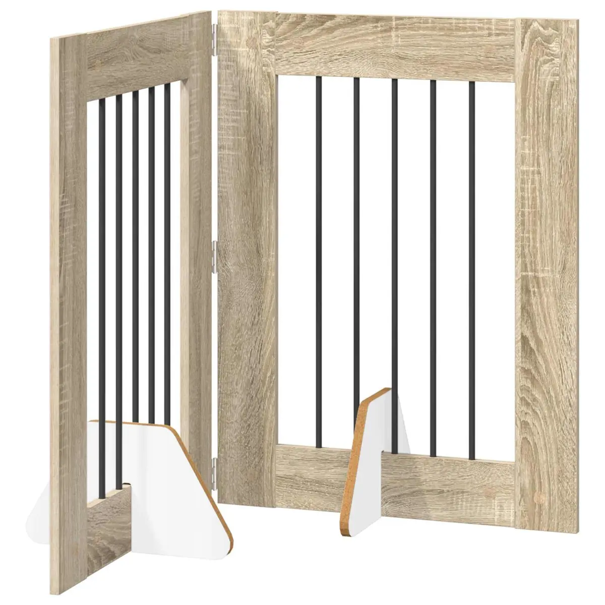 Foldable Dog Gate Indoor Use 120.5 cm Pet Barrier 2 pcs Sonoma Oak
