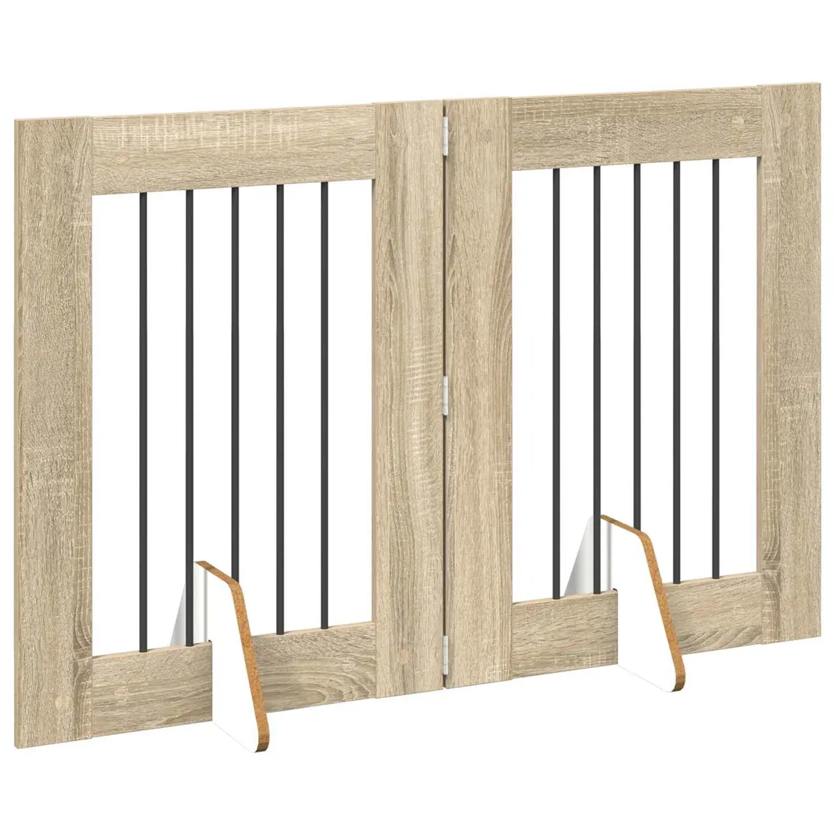 Foldable Dog Gate Indoor Use 120.5 cm Pet Barrier 2 pcs Sonoma Oak