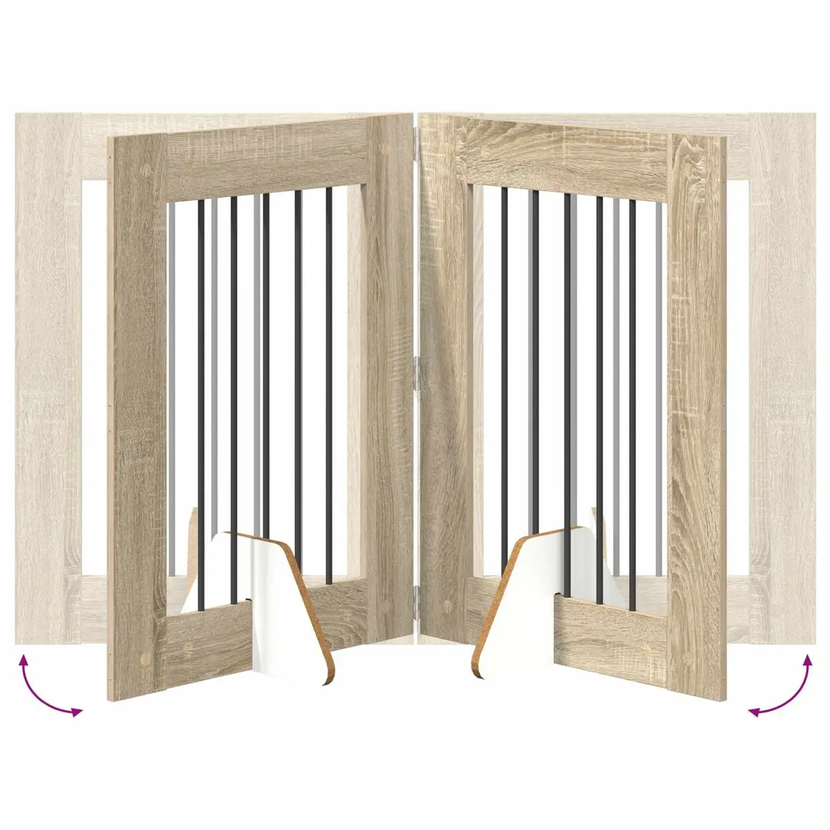 Foldable Dog Gate Indoor Use 120.5 cm Pet Barrier 2 pcs Sonoma Oak