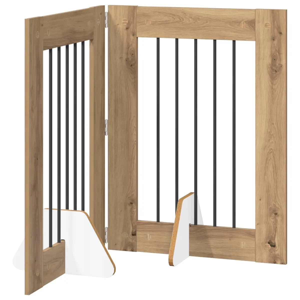 Foldable Dog Gate Set 2 pcs Brown 120.5cm