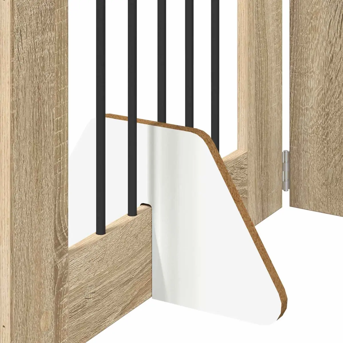 Foldable Dog Gate Indoor Pet Barrier 6 Panels Sonoma Oak 362cm
