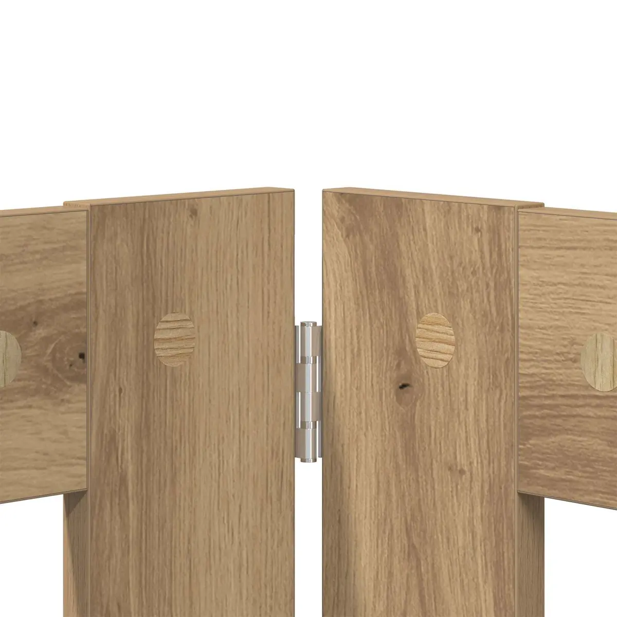Foldable Dog Gate with Stands 401cm Indoor Pet Barrier Fence Oak Colour