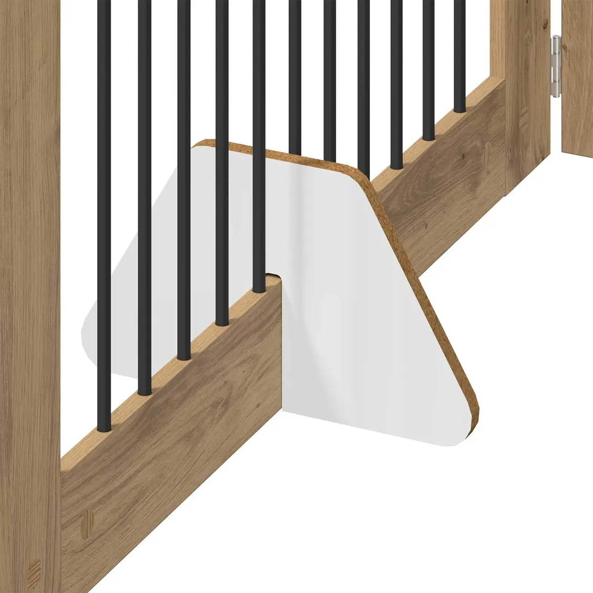 Foldable Dog Gate Indoor 6 Piece Brown Portable Pet Fence