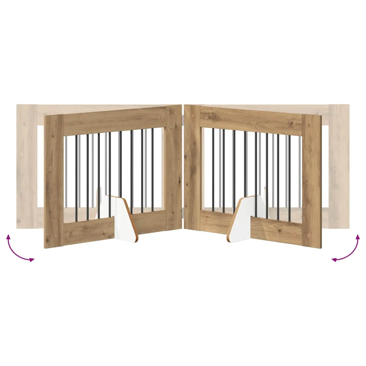 Foldable Dog Gate Indoor Use 321cm Pet Barrier Freestanding Puppy Fence