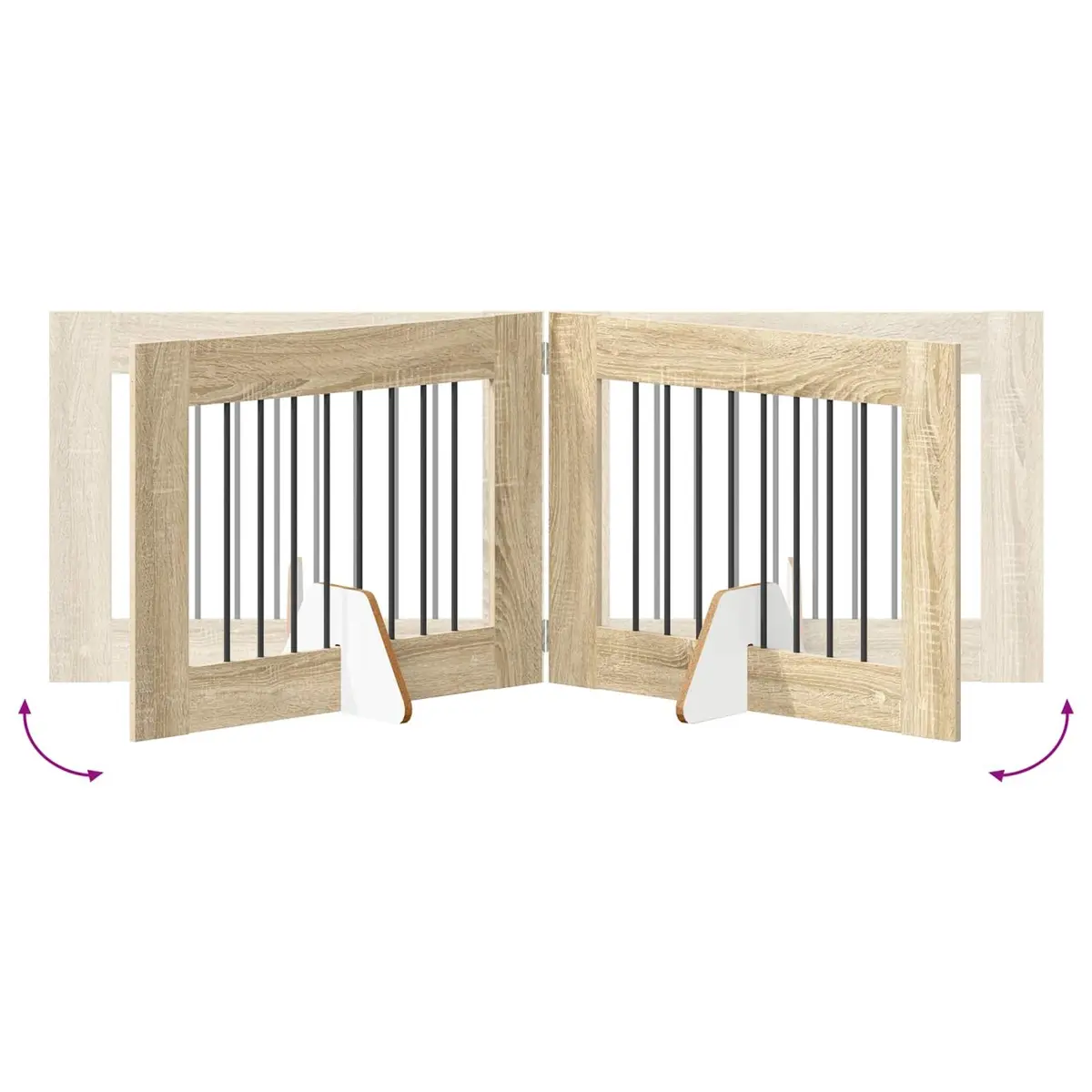 Foldable Dog Gate with Stands 6 pcs Sonoma Oak 482 cm Pet Barrier Indoor Fence
