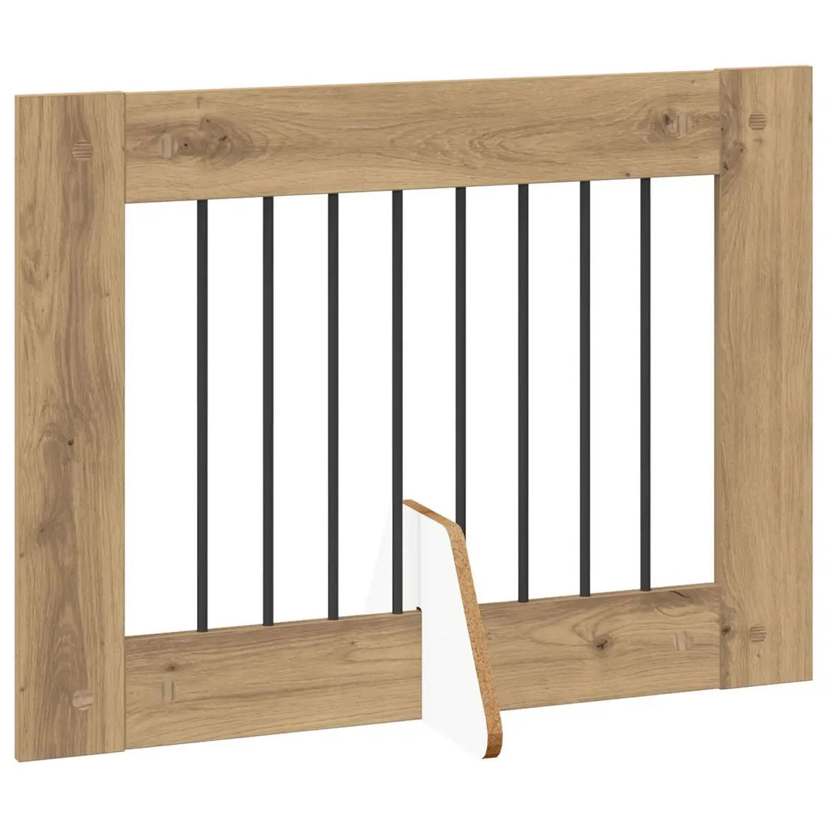 Foldable Dog Gate with Stands 6 Panels Indoor Pet Barrier Oak Colour 482cm