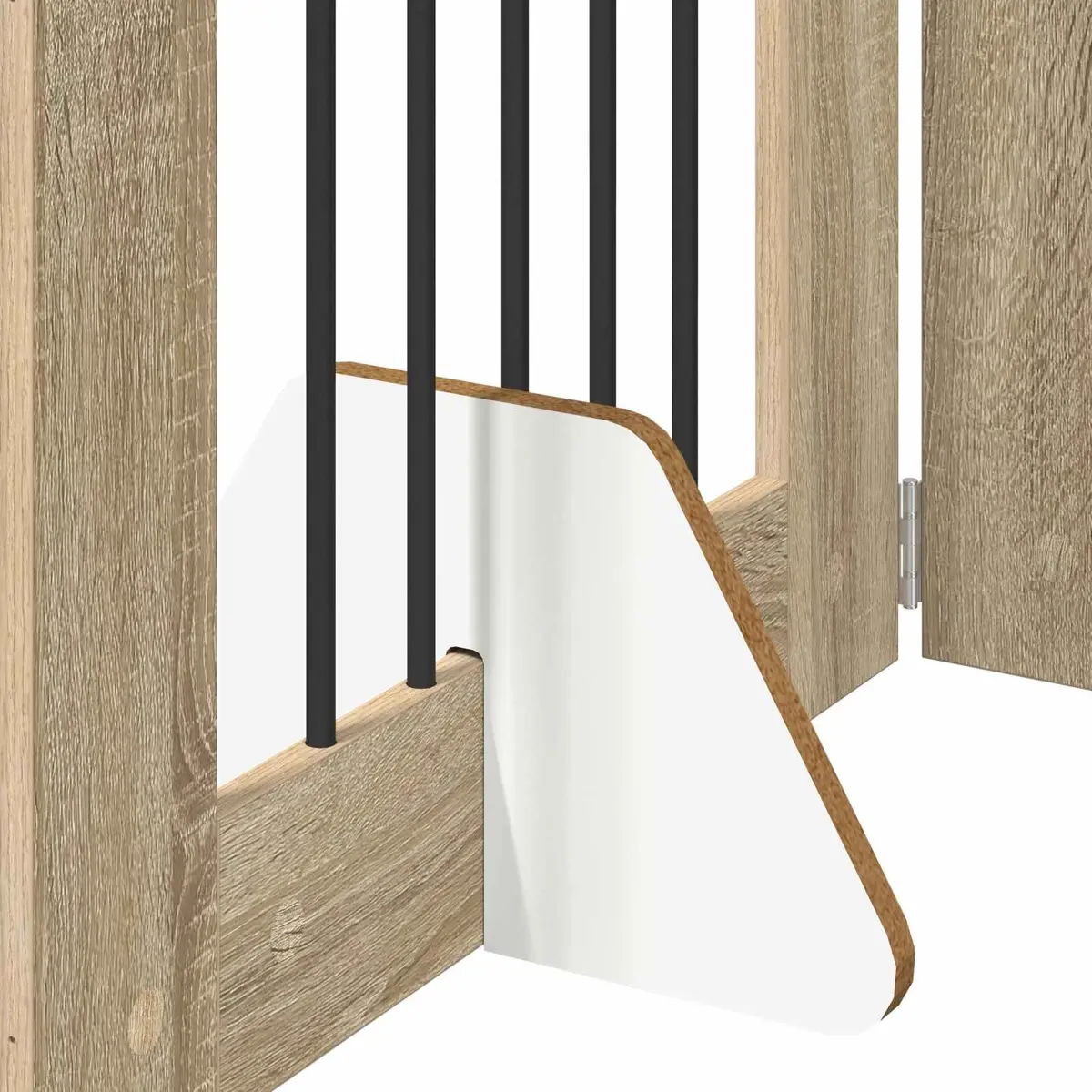 Foldable Dog Gate with Stands 8 Panels Sonoma Oak 60cm Indoor Pet Barrier Fence