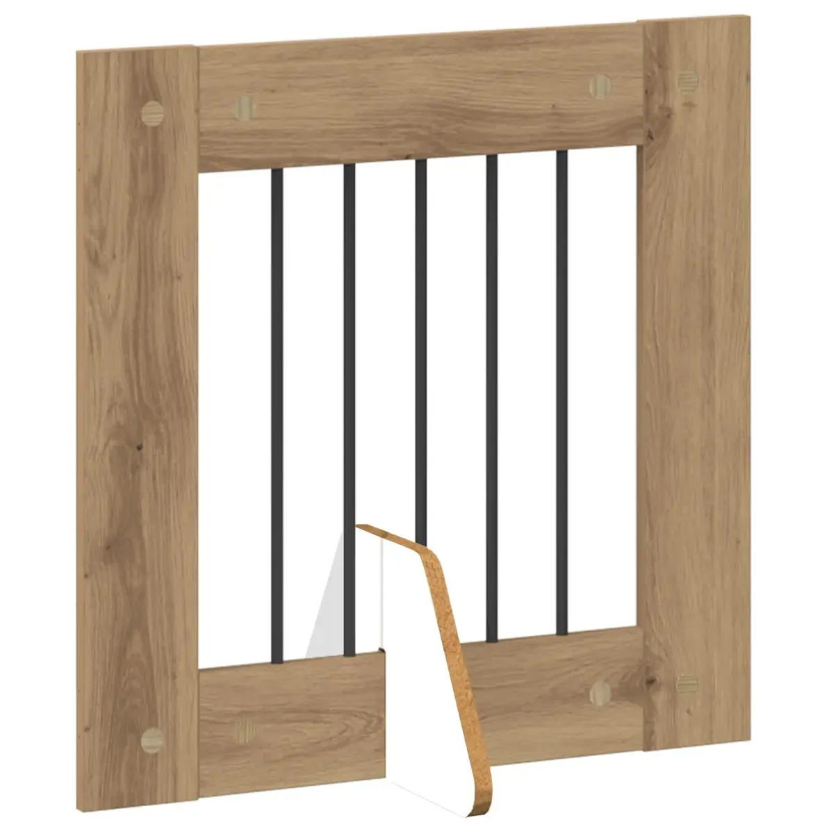 Foldable Dog Gate with Stands 8 pcs Pet Barrier Indoor Room Divider 60cm Oak