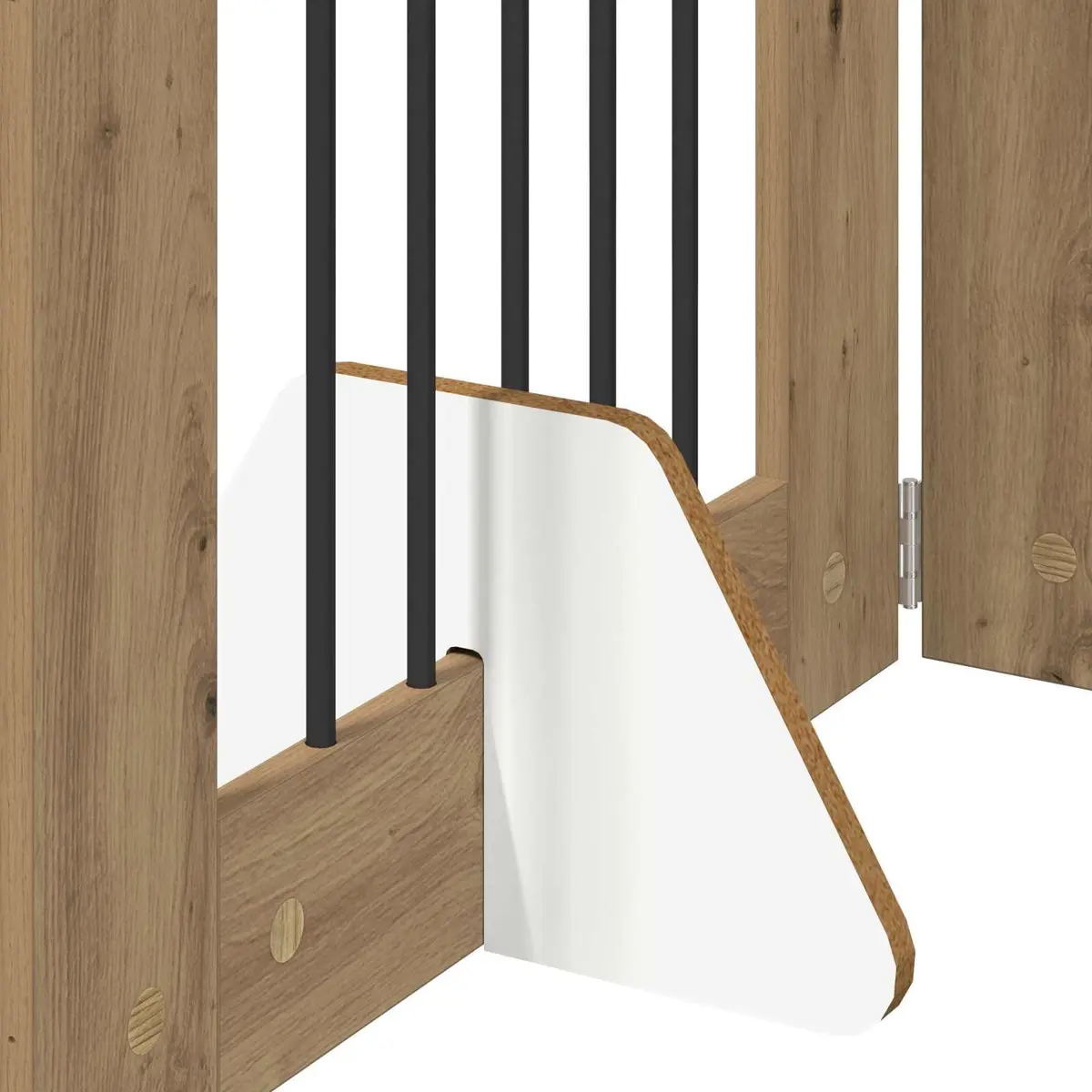 Foldable Dog Gate with Stands 8 pcs Pet Barrier Indoor Room Divider 60cm Oak