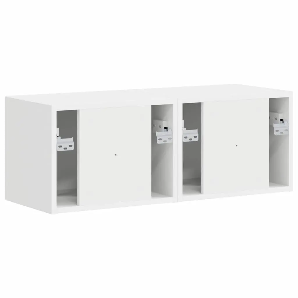White Modern TV Wall Cabinet Set for Storage