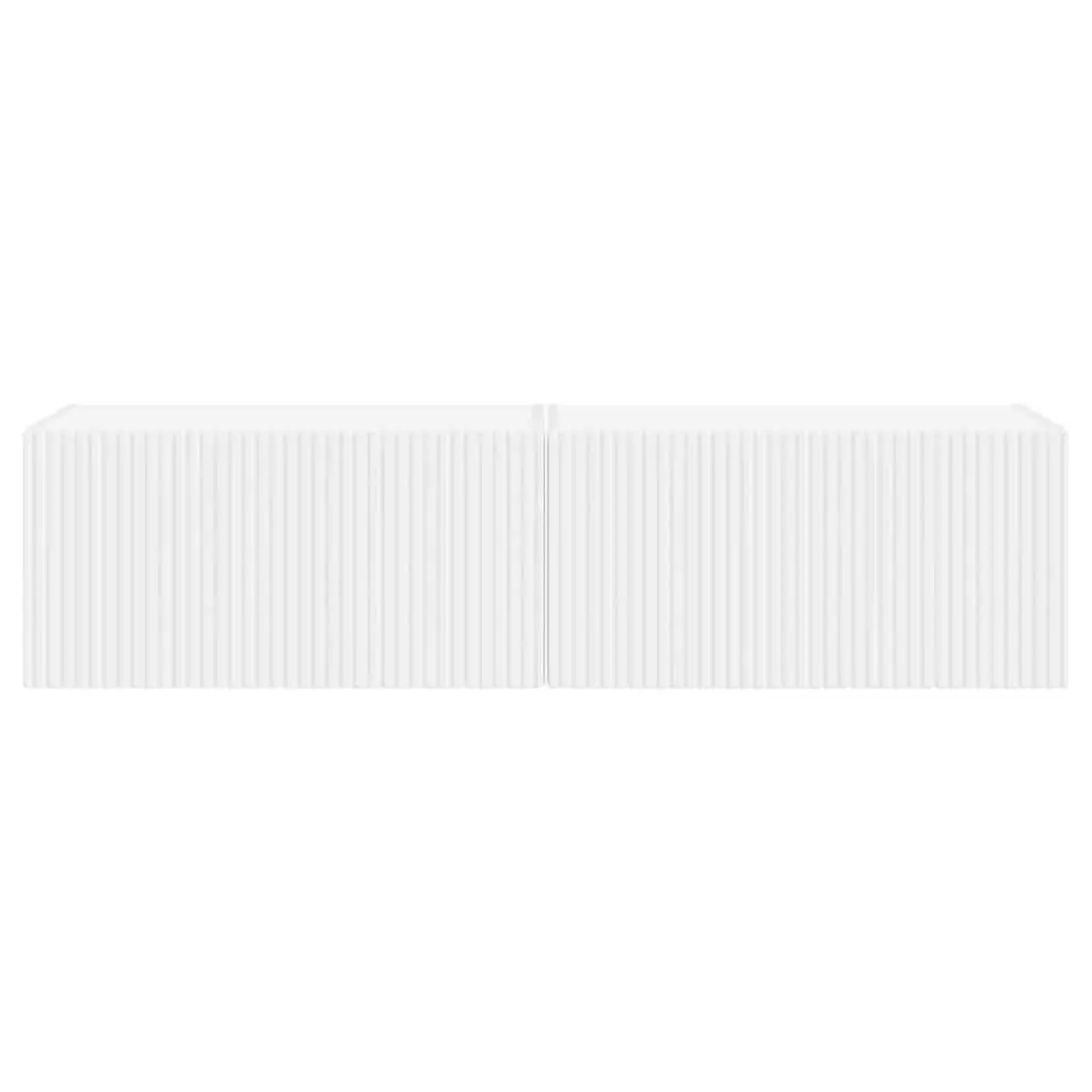 TV Wall Cabinet Living Room White Modern Storage Unit 2 Pieces