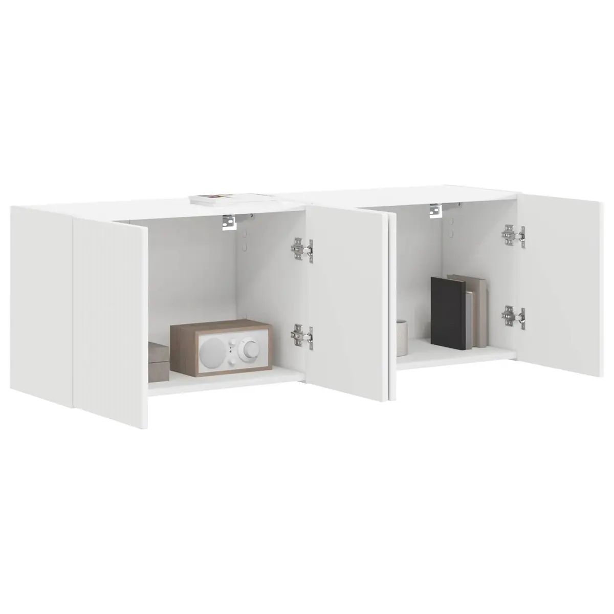 White TV Wall Cabinet Set, 2 Pieces