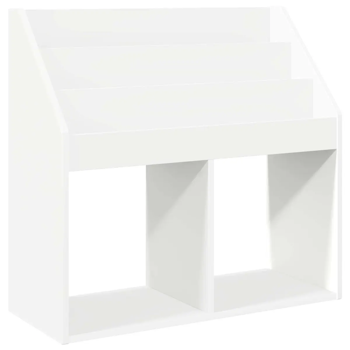 Kids Bookshelf Engineered Wood Modern Open Shelf Storage Unit White 72.5x29.5x69cm