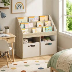 Engineered Wood Kids Bookshelf: 72.5cm W x 29.5cm D x 69cm H