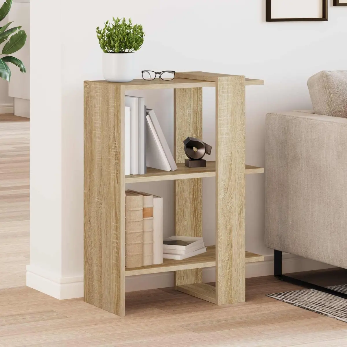 Bookshelf for Living Room Office 52 x 25 x 71.5 cm Freestanding Storage Display Shelves