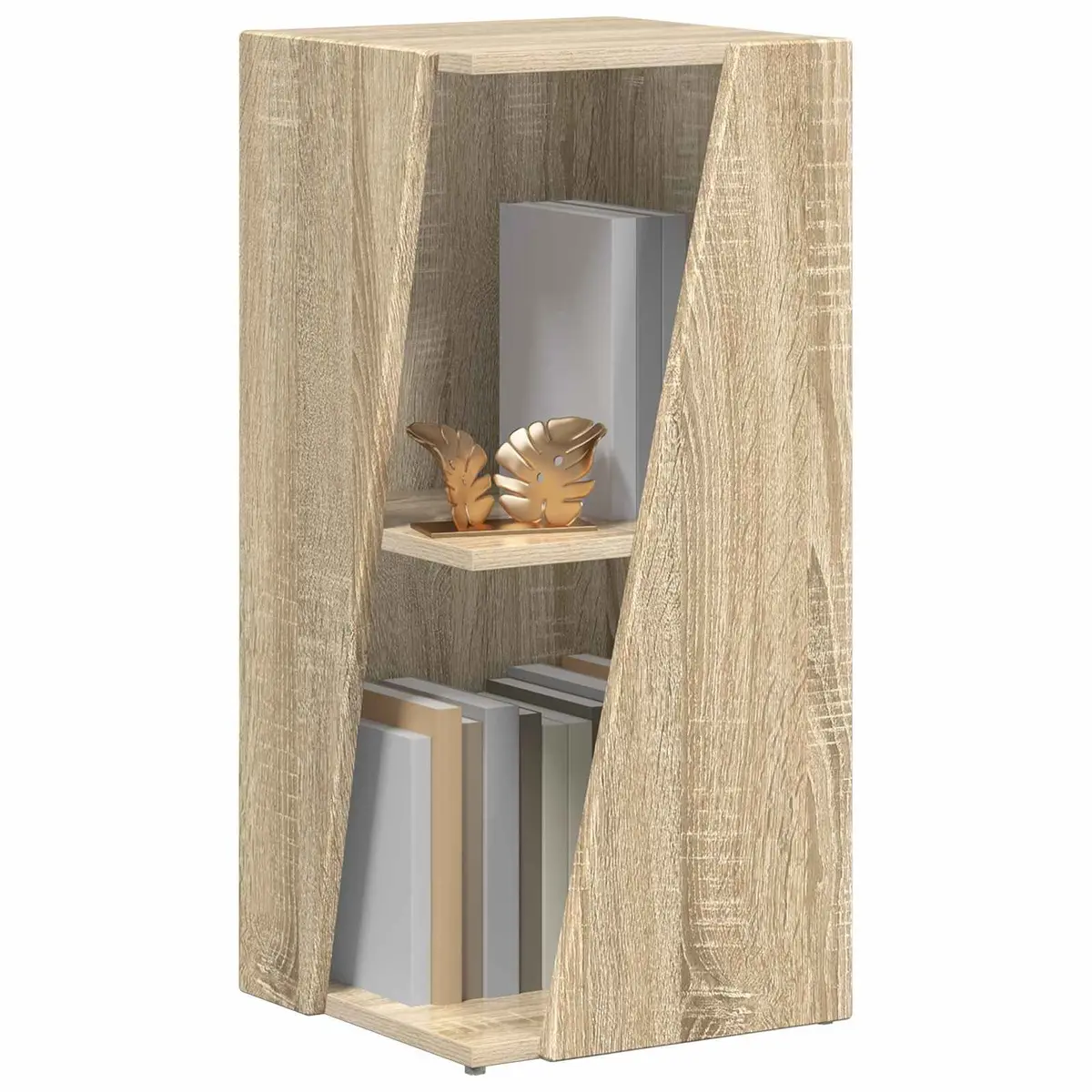 Side Shelf Standing Bookcase Storage Unit Brown Engineered Wood 33x32x70.5cm