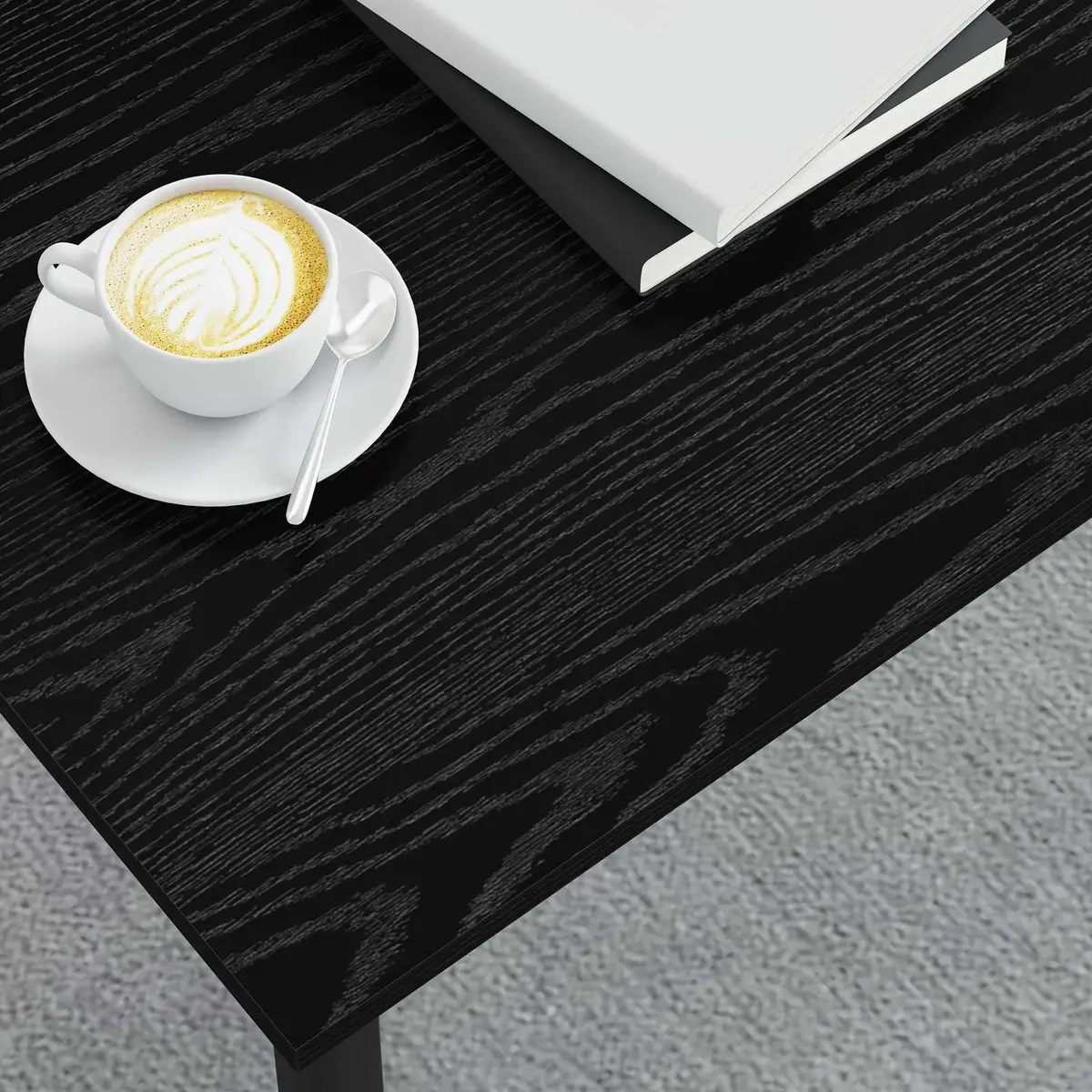 Black Rectangular Coffee Table for Living Rooms