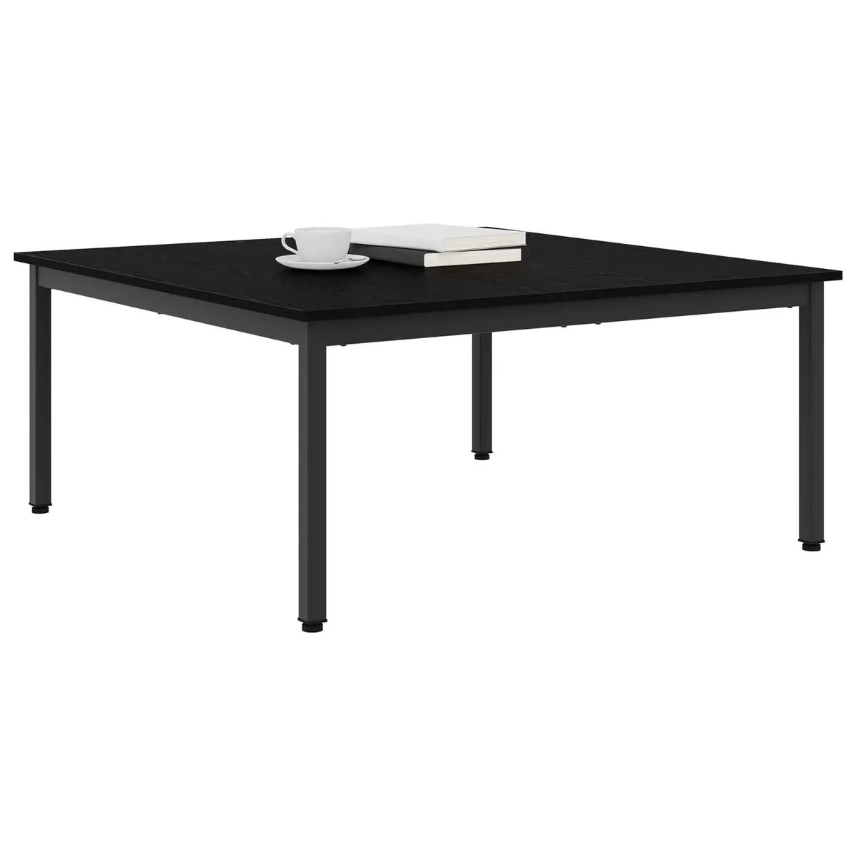 Coffee Table Living Room Black Oak 100x100x45cm Modern Accent Furniture